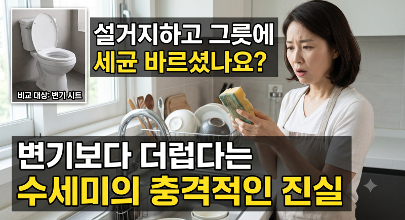 설거지하고 그릇에 세균 바르셨나요? 변기보다 더럽다는 수세미의 충격적인 진실