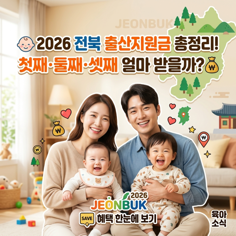 2026 전북 출산지원금 총정리｜첫째·둘째·셋째 얼마 받을까