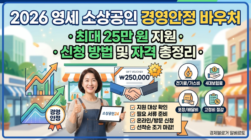 2026 영세 소상공인 경영안정 바우처 신청 방법: 25만 원 지원 자격 총정리