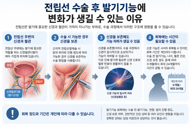 전립선암 수술 후, 왜 예전처럼 발기가 되지 않을까요?