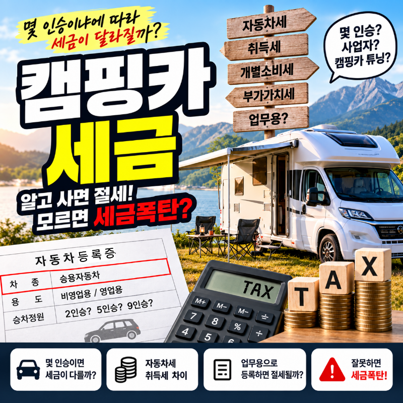 캠핑카세금, 9인승 절세와 사업자 세금의 진실