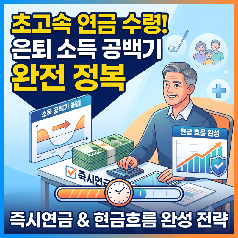 초고속 연금(즉시연금) 수령 구조 및 은퇴 후 소득 공백기 현금 흐름 완성 전략 총정리