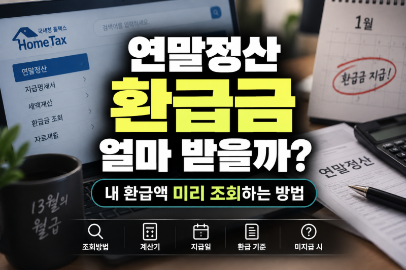 연말정산 환급금 얼마 받을까? 내 환급액 미리 조회하는 방법 (+지급일, 계산기, 조회, 기준, ....