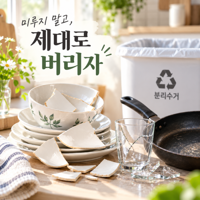 깨진 유리·그릇·프라이팬 버리는 법, 버리기 어려워 쌓인 1년치 분리수거
