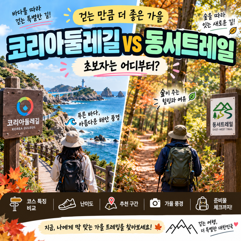 코리아둘레길 vs 동서트레일｜초보자는 어디가 나을까