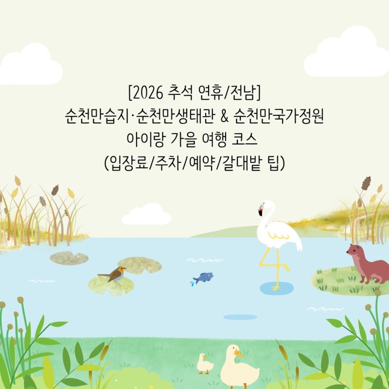 [2026 추석 연휴/전남] 순천만습지·순천만생태관 & 순천만국가정원 아이랑 가을 여행 코스 (입....