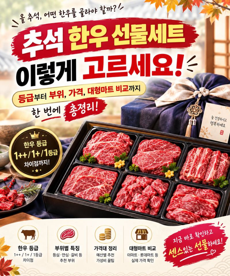 추석 한우 선물세트 고르는 법｜한우 등급부터 부위별 특징, 가격 비교까지 총정리