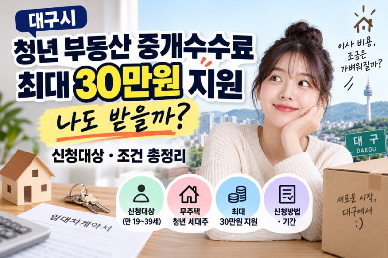 청년 부동산 중개수수료 최대 30만원 지원, 나도 받을까? 신청대상 조건 총정리