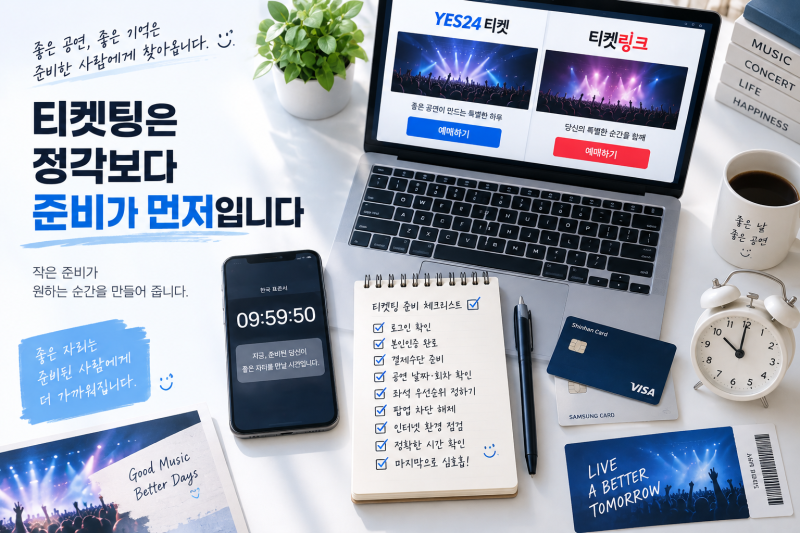 YES24·티켓링크 티켓팅 성공 팁 총정리｜콘서트 예매 오픈 전 준비부터 취소표까지