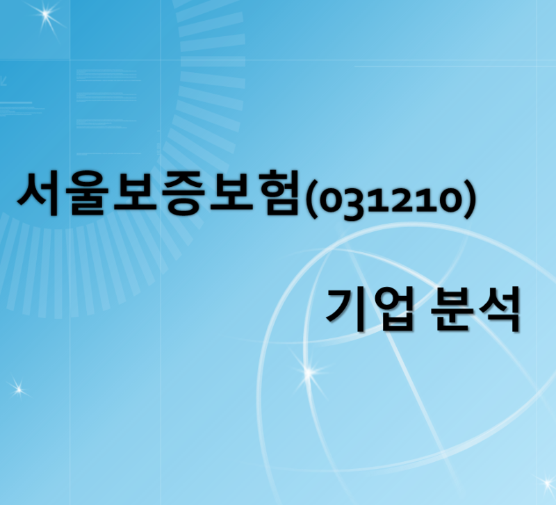 서울보증보험(031210) 기업 분석