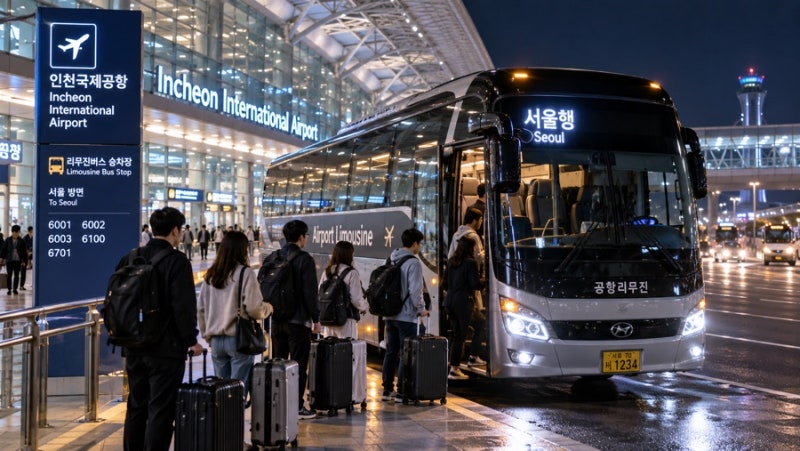 새벽 입국 시 서울 도심 가는 법? 인천공항 심야 리무진 버스 노선 및 요금 가이드