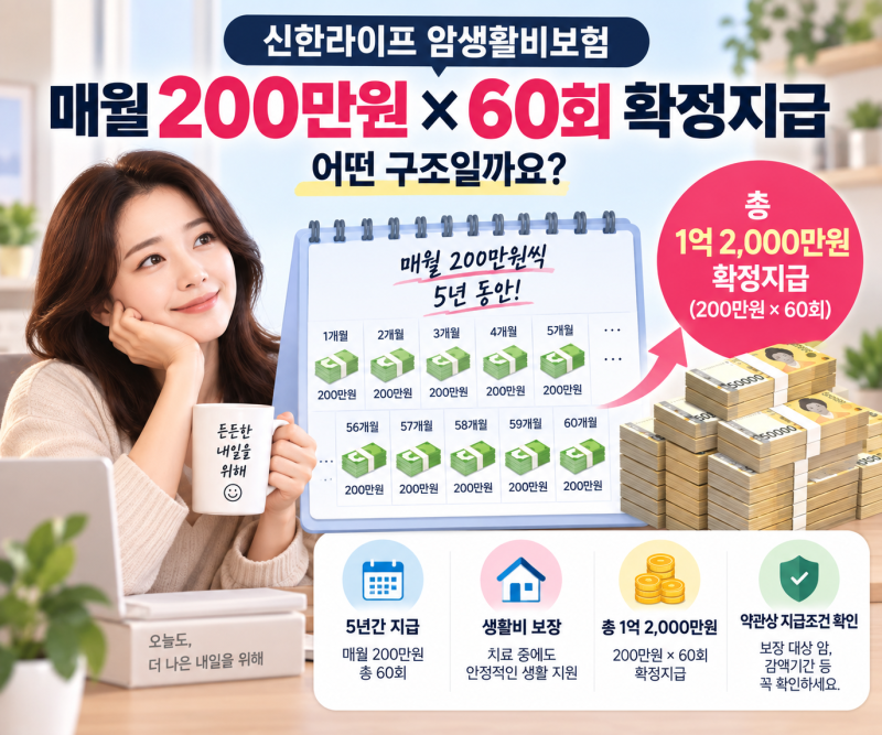 신한라이프 암생활비보험 매월 200만원 지급, 혼자 아플 때 생활비는 누가 책임질까?