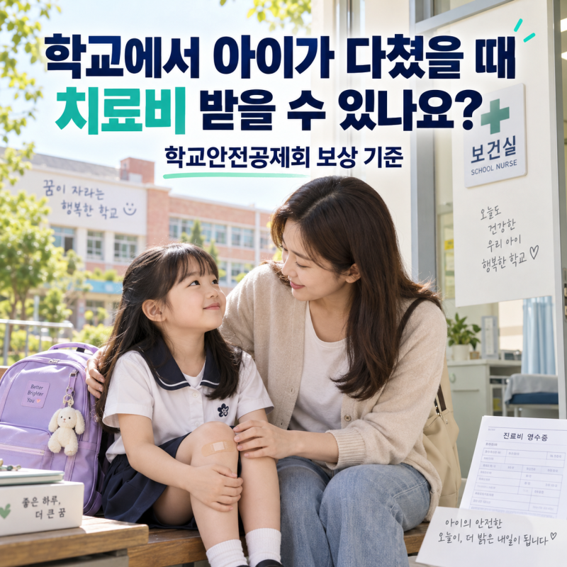 학교에서 아이가 다쳤을 때 치료비 받을 수 있나요? 학교안전공제회 보상 기준