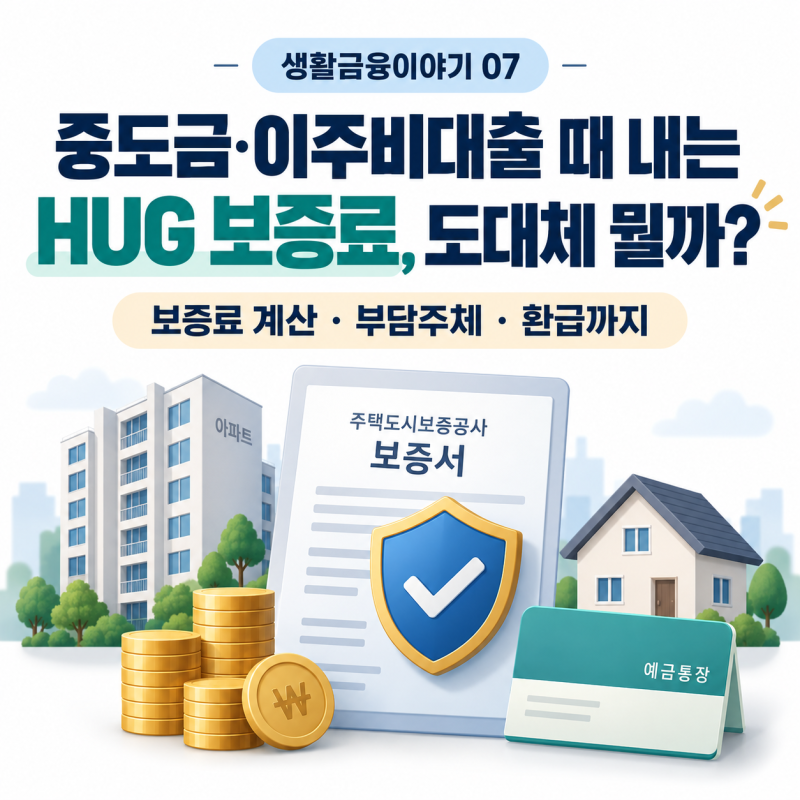 (생활금융 이야기)중도금·이주비대출 때 내는HUG 보증료, 도대체 뭘까?HUG란? · 보증료는 얼마....