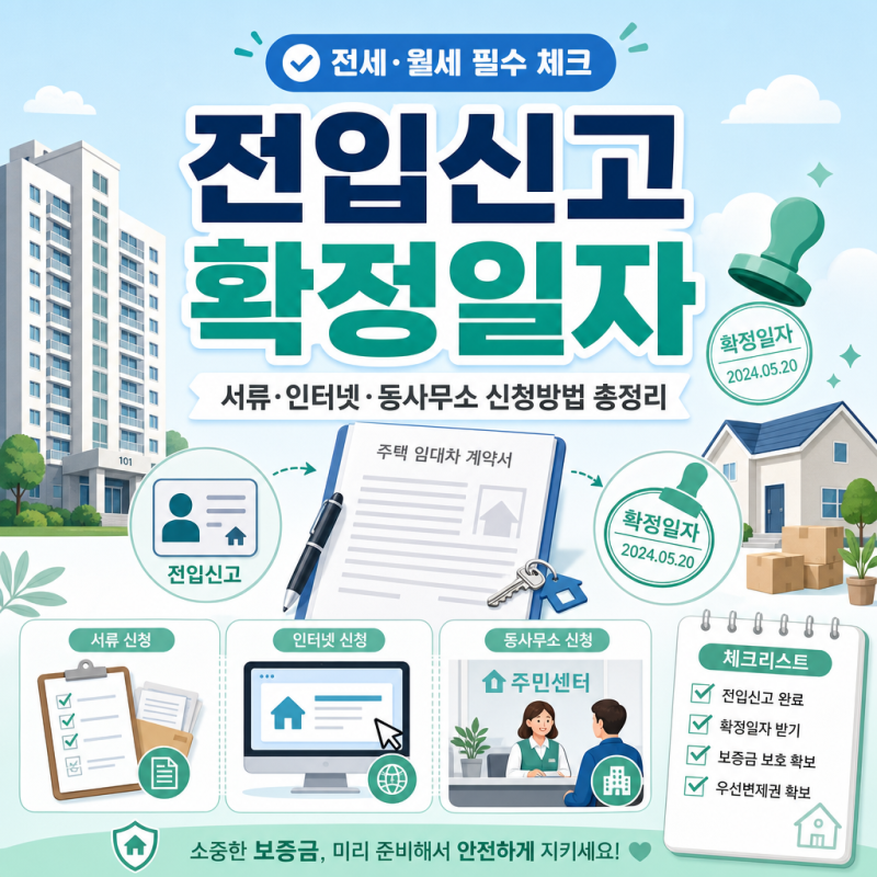 전입신고 확정일자 서류｜인터넷·동사무소 신청방법