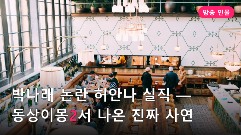 박나래 논란 허안나 실직 — 동상이몽2서 나온 진짜 사연