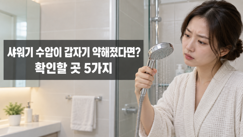 샤워기 수압이 갑자기 약해졌다면? 확인할 곳 5가지