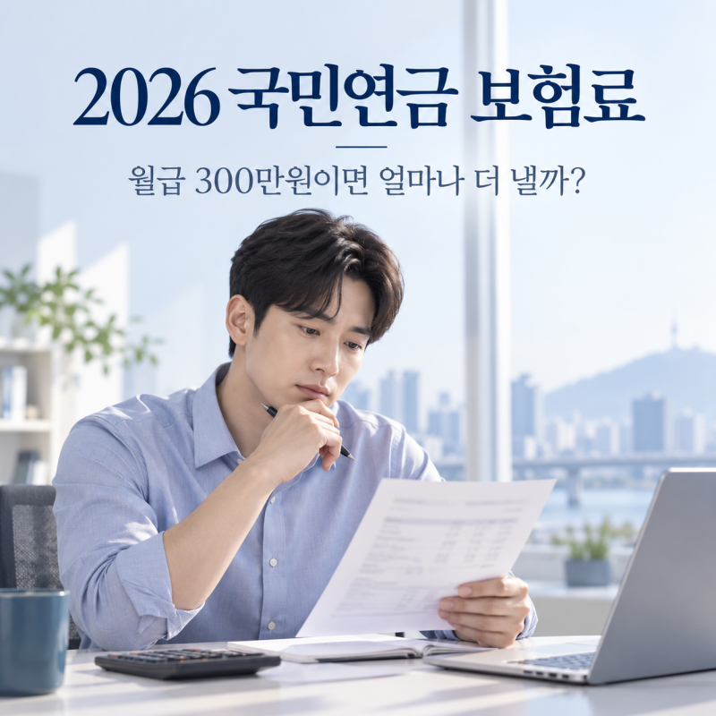 2026 국민연금 보험료 9.5%, 월급 300만원이면 얼마나 더 낼까?