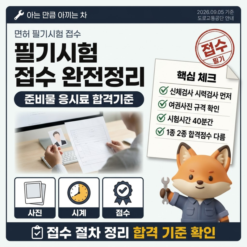 운전면허필기시험접수 준비물 응시수수료 합격 점수 기준 한눈에 정리