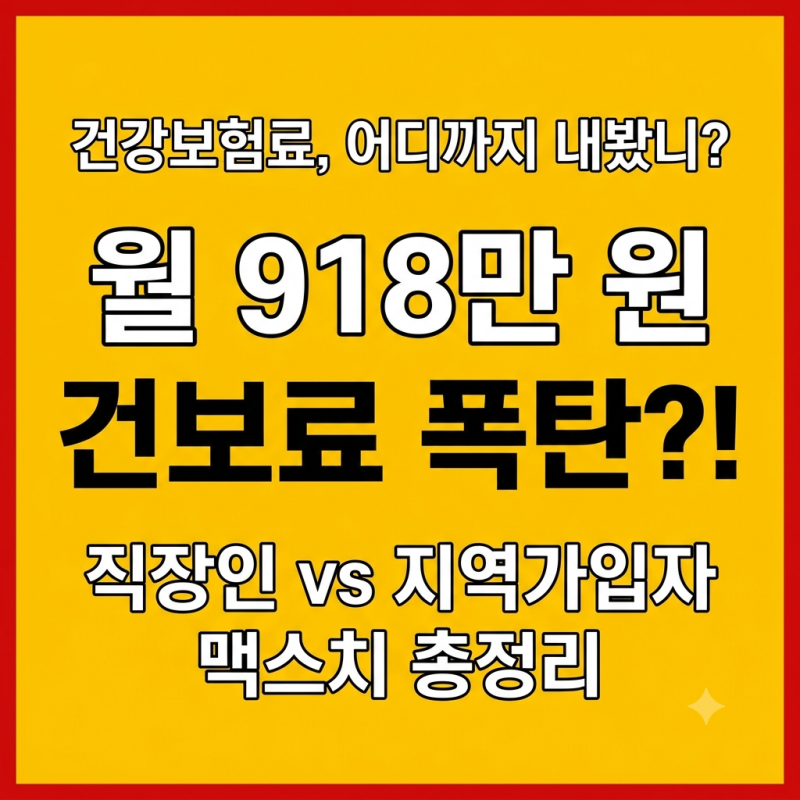 월 900만 원 실화? 건보료가 진짜 무서운 이유 완벽 해부! (직장가입자 보수월액 vs 지역가입자....