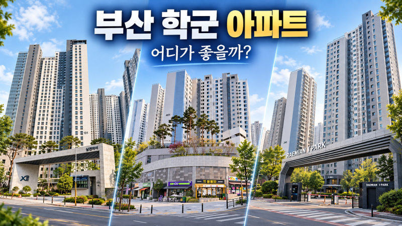 부산 학군 좋은 아파트 "BEST 3" 1위는 과연?