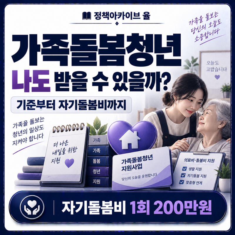 가족돌봄청년 지원사업, 나도 받을 수 있을까? 기준부터 자기돌봄비까지