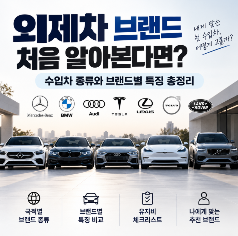 외제차 브랜드 처음 알아본다면?｜수입차 종류와 브랜드별 특징 총정리