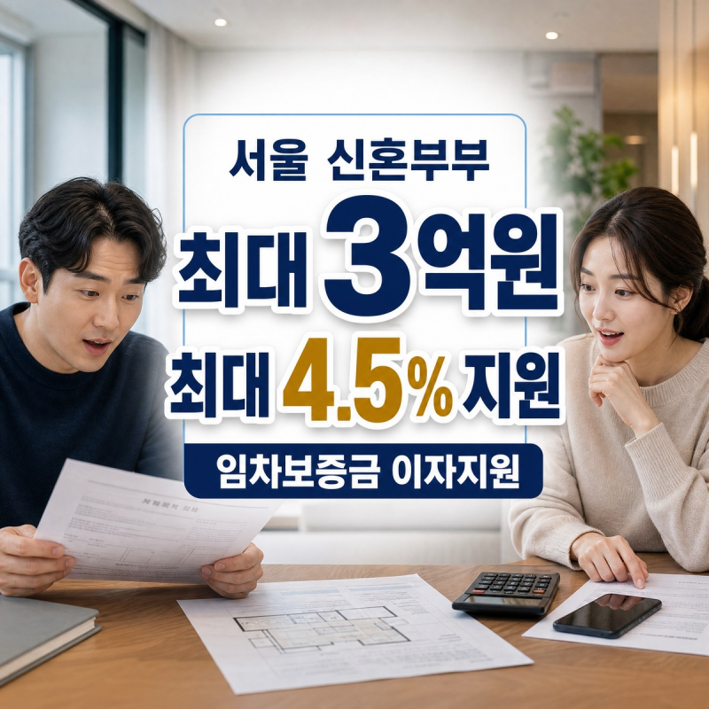 서울 신혼부부 전세대출, 최대 3억원·4.5% 지원?｜임차보증금 이자지원 자격