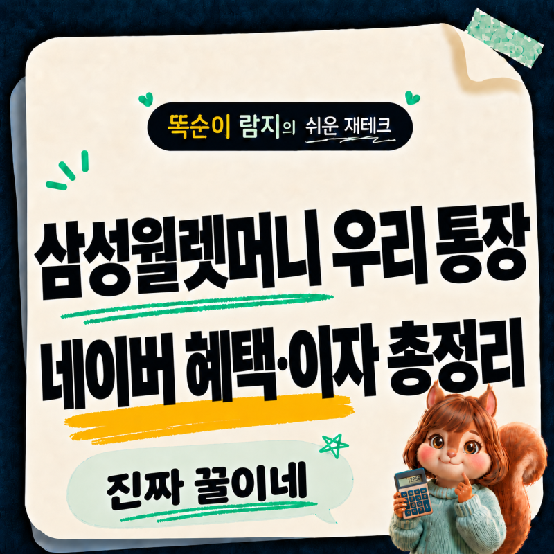 "진짜 꿀이네" 삼성월렛머니 우리 통장 네이버 혜택·우대금리·이자 총정리