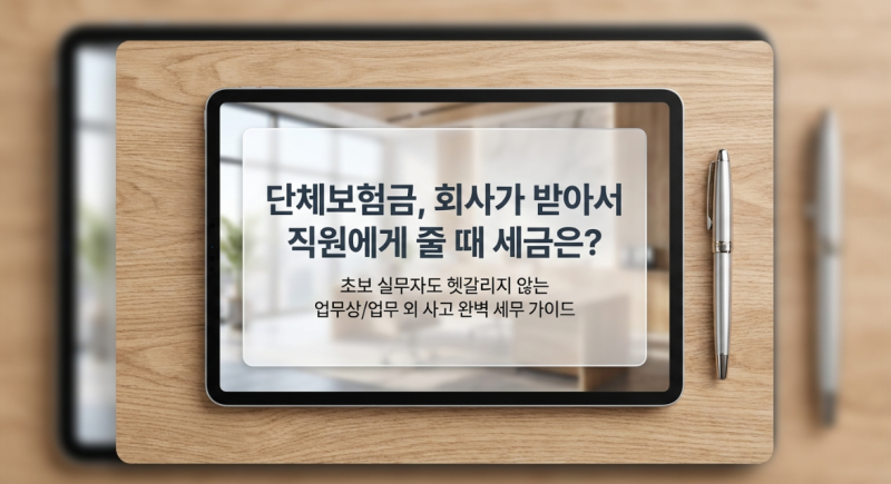 회사 단체보험 보험금 수령 후 직원 지급, 업무상 사고와 업무 외 사고 세무처리