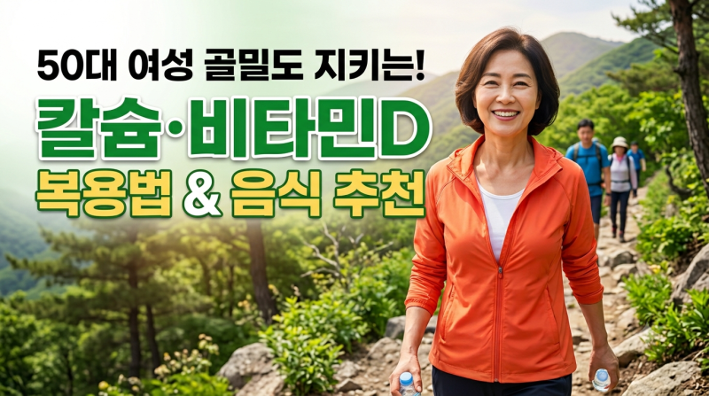 50대 여성 골밀도 지키는 칼슘 비타민D 복용법 및 음식 추천