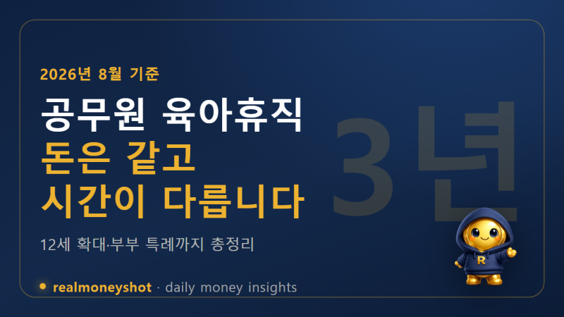 공무원 육아휴직수당, 금액은 민간과 같은데 기간은 3년입니다 - 12세 확대까지 달라진 것만 ....