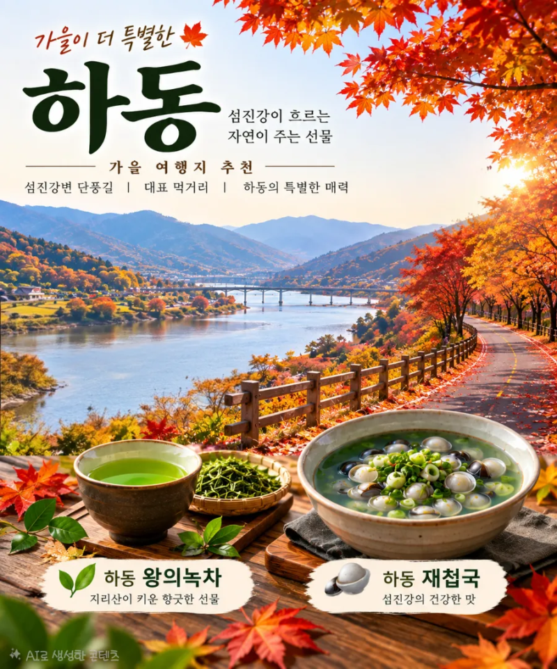 가을 여행지 추천｜경남 하동 가볼 만한 곳 / 대표 먹거리 재첩국 /참게탕 /하동 녹차」