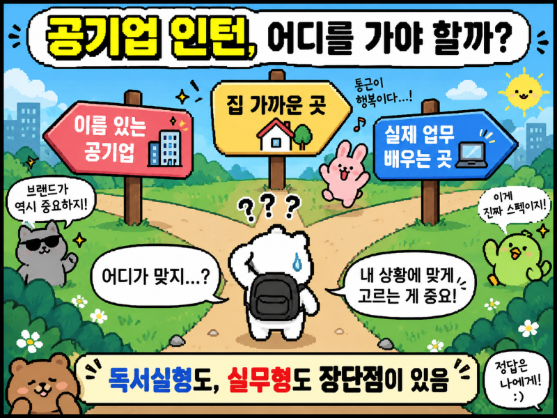 공기업 인턴 후기｜독서실 인턴 vs 실무형 인턴, 어디를 가야 할까?