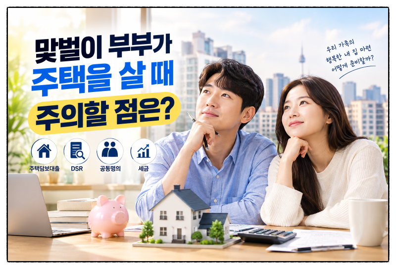 맞벌이 부부가 주택을 살 때 주의할 점은?｜대출·DSR·공동명의·육아비까지 완벽 정리