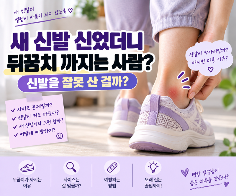 새 신발 신었더니 뒤꿈치 까지는 사람? 신발을 잘못 산 걸까?