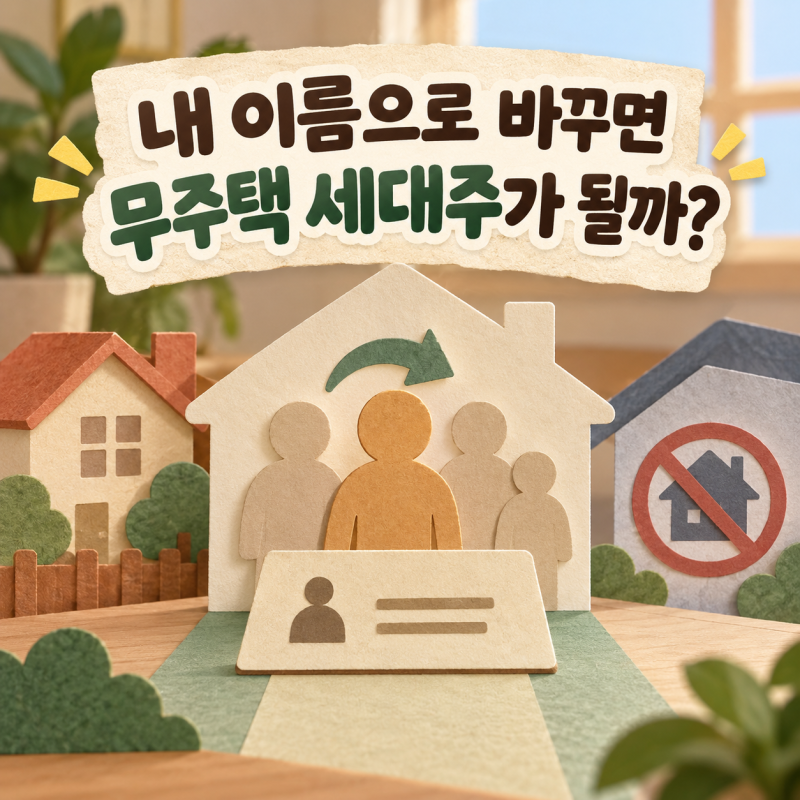 세대주변경, 내 이름으로 바꾸면 무주택 세대주가 될까?