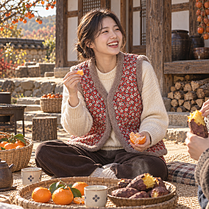 꽃무늬 누빔 김장조끼, 20대 촌캉스룩부터 50대 60대 엄마옷까지