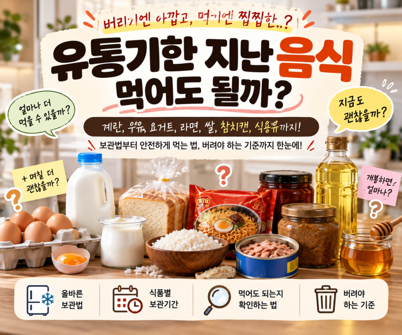 유통기한 지난 음식 먹어도 될까?｜계란·우유·요거트·라면·쌀·참치캔·식용유 보관법 총....