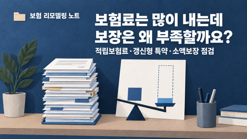 보험료는 매달 많이 내는데 보장은 왜 부족할까요? 적립보험료·갱신형 특약·중복 소액보장 ....