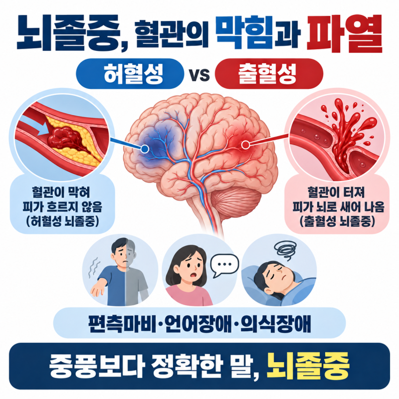 뇌졸중은 어떤 병일까요? 혈관이 막히거나 터질 때 나타나는 편측마비·언어장애