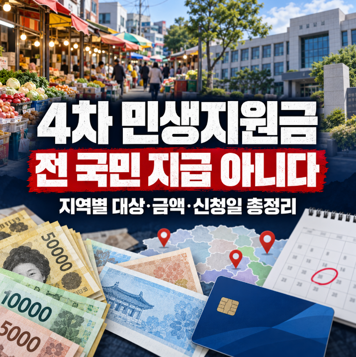 2026년 4차 민생지원금 총정리｜전 국민 지급일까? 지역별 대상·금액·신청기간