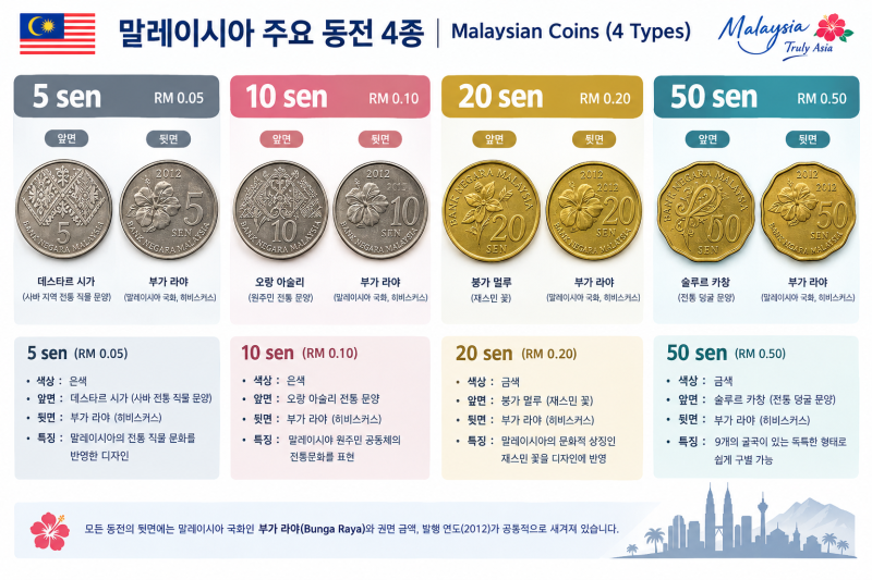 [말레이시아 MYR] 화폐 완벽 가이드: 링깃 지폐·동전 종류와 원화 환산표