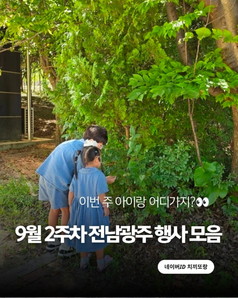 2026 전남광주 9월 행사 2주차 9월 8일~13일 축제·체험·공연 모음