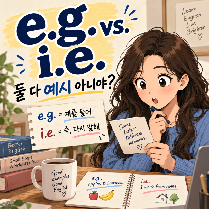 e.g. vs. i.e. 뜻? 둘 다 예를 들 때 쓰는 거 아니야?