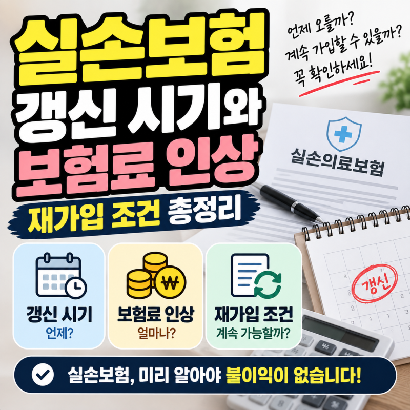 실손보험 갱신 시기와 보험료 인상, 재가입 조건 총정리