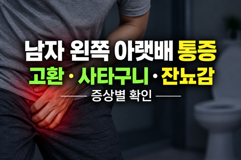 남자 왼쪽 아랫배 통증, 고환·사타구니·잔뇨감까지 증상별 확인