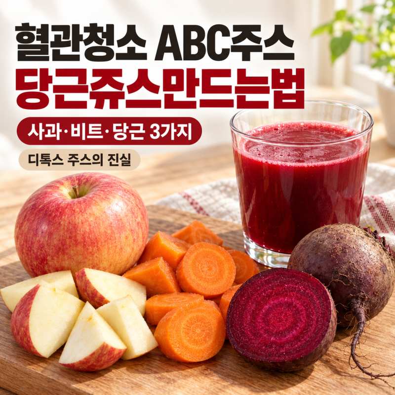 혈관청소 ABC주스 디톡스 3가지 재료와 당근쥬스 만드는법
