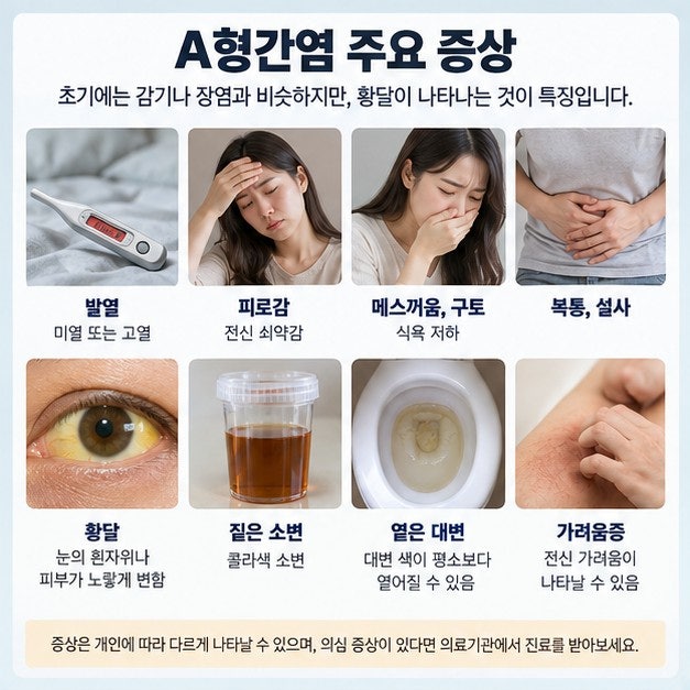 A형간염 증상, 전염, 잠복기, 치료, 예방접종, B형간염과의 차이 등 총정리
