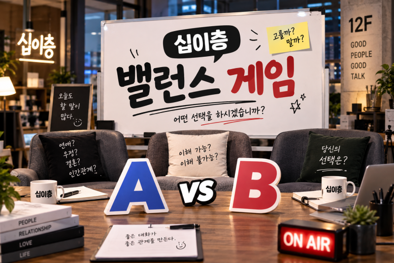 십이층 밸런스 게임 뭐길래? : 영업중 뜻·출연진·직접 하는 법